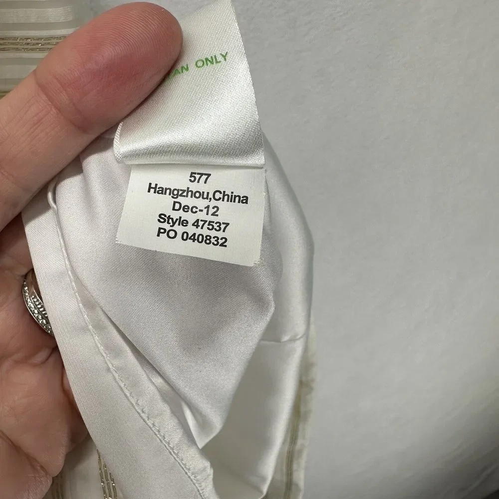 Lilly Pulitzer Henley Corded Organza Gold Stripe Knee Length Dress Size 8 - Picture 12 of 16